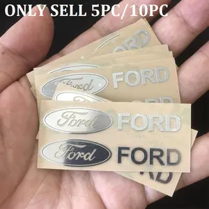 Car 3D Metal Creative Stickers Waterproof Dirt-proof Stickers Vehicle Exterior Decoration Auto Accessories For Ford Focus 3 4 MK3 Kuga Escape Mustang E Metallic Finish Car Decals
