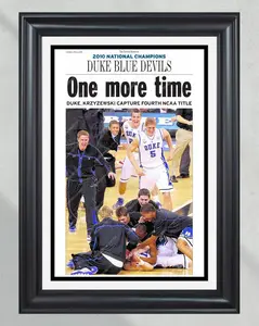 2010 Duke Blue Devils NCAA College Basketball National Champions No Frame Front Page Newspaper Print