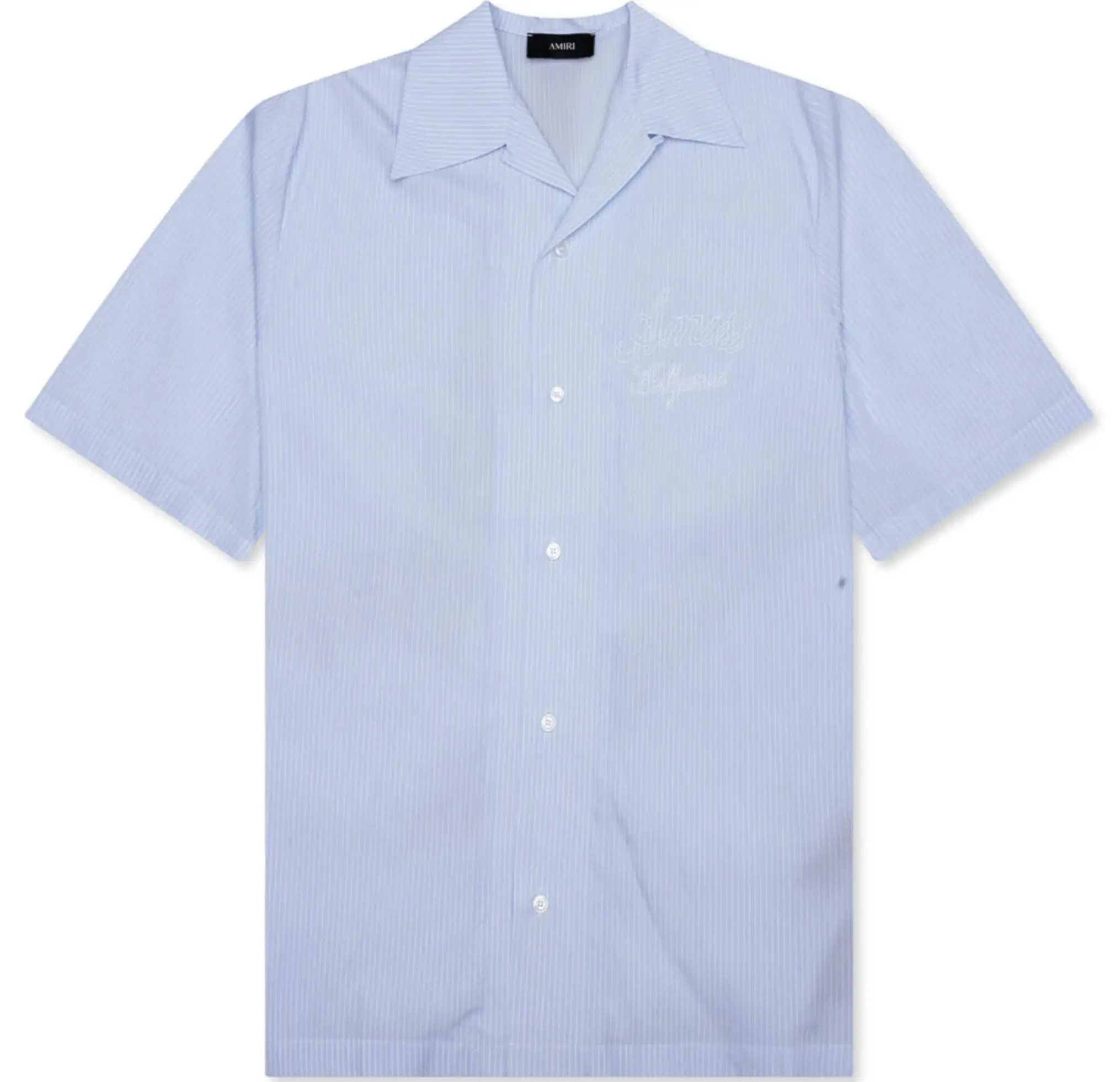 Amiri Starburst Poplin Camp Ashley Blue Shirt Size XXL (MSRP: $790)