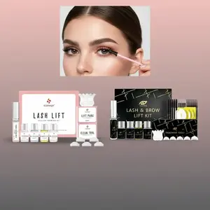 Eyelash Lifting & Brow Lift Kit Bundle, 2 Sets Glass Liquid Perming Solutions with Mixed Doll and Dense Lash Styles