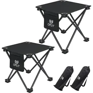 Camping Stool 2 Pack,13 Inch Portable Folding Stool for Outdoor Gardening and Beach Hiking Fishing,Foot Stool with Carry Bag (Black)