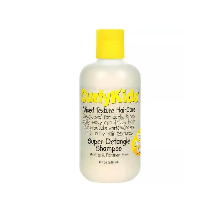 Curly Kids Super Detangle Shampoo - 8 oz Sulfate-Free Amino Acids Detangling Curl Haircare Cleanser, Gentle Hydrating Liquid Conditioner for Curly Hair, Sulfate Free Shampoo, Detangling Shampoo
