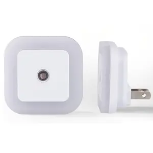 Intelligent Motion Sensor LED Bedside Lamp - 4 LED Beads, 0.5W, 2.52"w x 2.52"h x 1.85"d, AC Power Supply, Auto Warm White Light, Energy-Saving Compact Plug-In Portable Lighting, for Bedroom, Corridor Decor