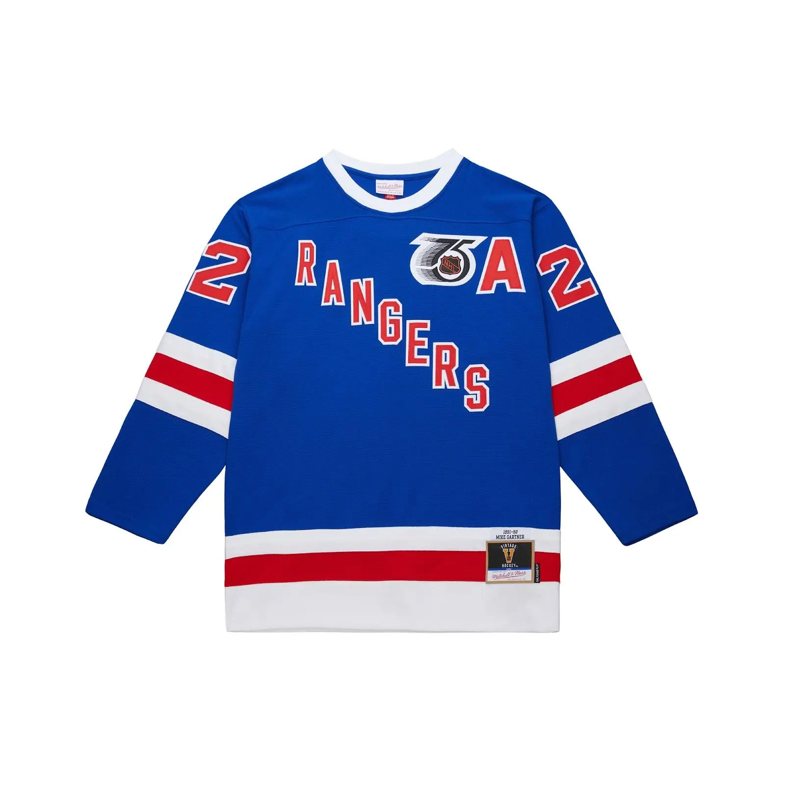 Mike Gartner New York Rangers 1991-92 Blue Power Play Jersey NHL Throwback Hockey Fan Gear Mitchell & Ness