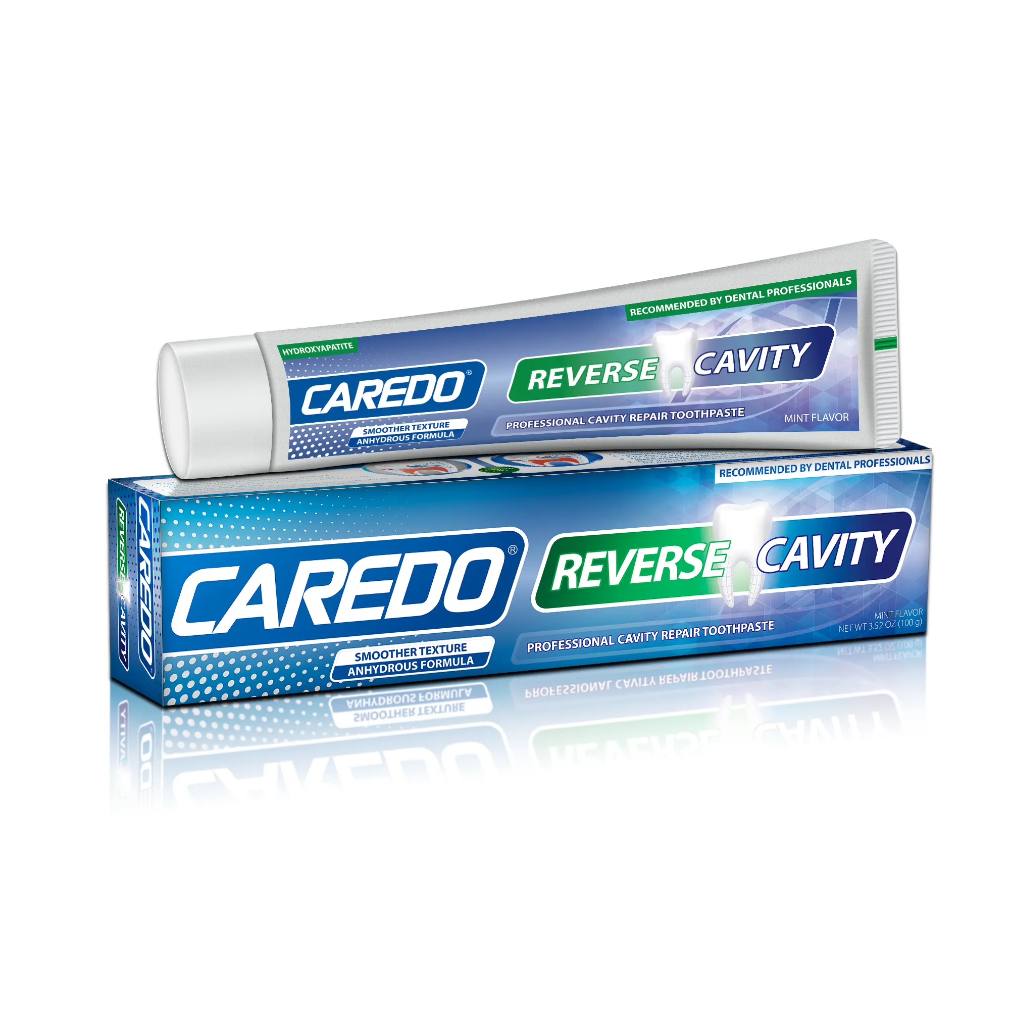 CAREDO Hydroxyapatite Toothpaste for Cavity & Damage Repair, Gentle Effective Crystal Remineralizing Formula, Fluoride Free for Adults - 3.52 oz, Gentle Effective Toothpaste, Enamel Repair Toothpaste