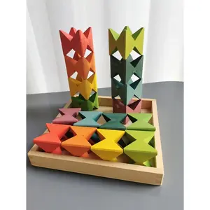 Montessori Wooden Stacking Butterfly Blocks
