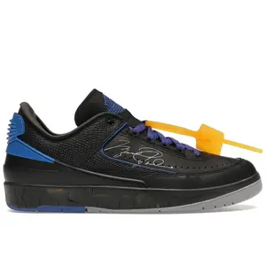 Jordan Men's 2 Retro Low SP Off-White Black Blue Basketball Shoes, from StockX