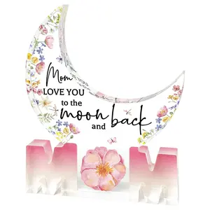 Acrylic Moon Decoration Gift for Mom, Creative Birthday Present for Mother, Perfect for Mothers Day & Christmas