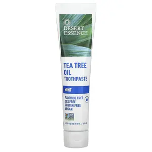 Desert Essence Tea Tree Oil Toothpaste, Mint, 6.25 oz (176 g)