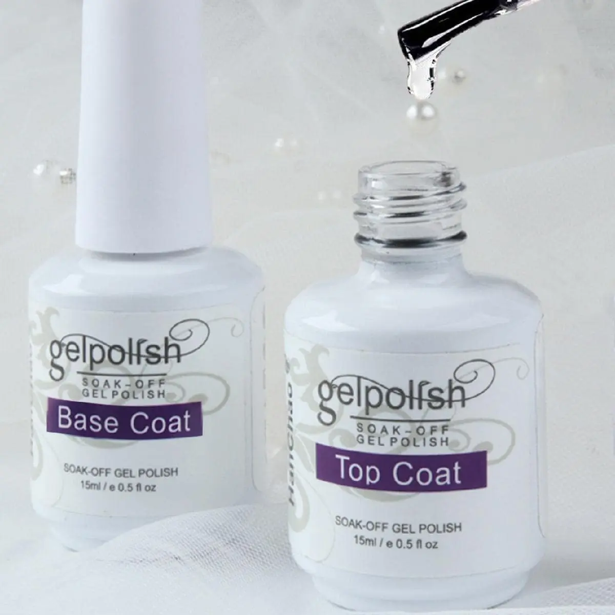 2pcs 15ML Large Capacity Gel Nail Polish Base Coat Sealer Set, Removable Matte Top Coat, Non-Washable Nail Kit, Perfect for Manicures, Nail Care