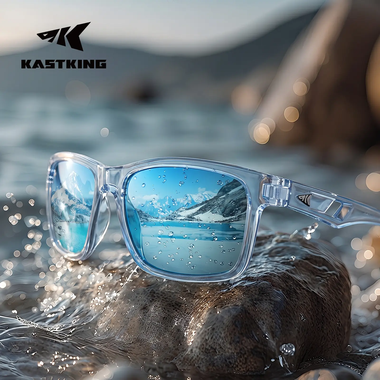 KastKing FlatRock Sunglasses OR Huzzah Polarized Sports Sunglasses for Men & Women - Blue Smoke Lenses, UV Protection, Impact Resistant, Oleophobic Coating, Grilamid Frames SummerVibes