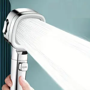 4 Modes Handheld Shower Head, 1 Count Filter with Pause Switch, Water Saving Shower Head with Strong Cleaning Function for Bathtub, Tile, Pet, Home Accessories, Bathroom, Modern, High Pressure Showerhead