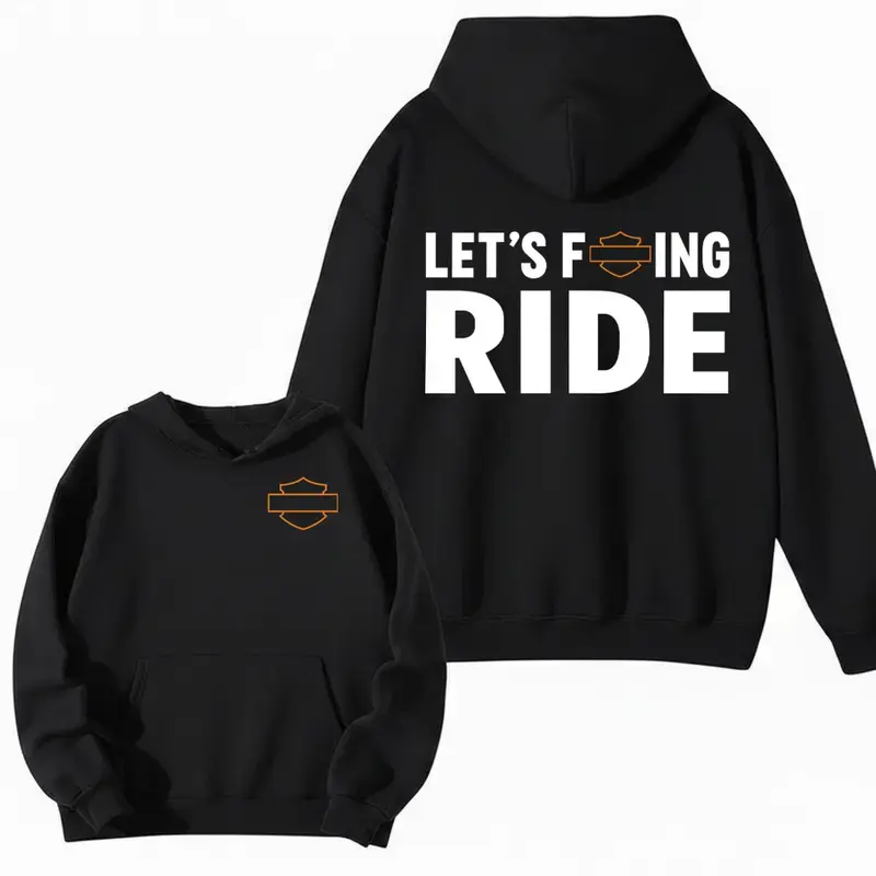 Let’s F Ride Biker Hoodie – Bold Motorcycle Graphic Streetwear (Unisex)