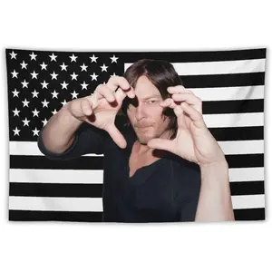 YKHJSDMZ Daryl Star Dixon Tapestry Pink American Flag Wall Hanging College Dorm Decor Room Poster For Bedroom Living Room Gifts 40"x60"