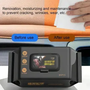Car Interior Cleaning Wipes, Leather Seat Cleaner, Strong Stain Remover, Multi-Functional Car Care Essential, Brightening Wet Wipes
