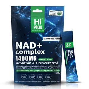 HIPLUS NAD+ Cell Regenerator Berry Flavor Drink 1400mg Extra Strength NMN Alternative Liposomal Green Tea + Astaxanthin for Women&Men Urolithin A + Resveratrol CoQ10 PQQ Alpha Lipoic Acid–Energy Beauty Healthcare Anti-Aging –20Pack Antioxidant Supplement,