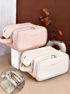 Three-Layer Cosmetic Bag, Toiletry Bag with Compartments, Bridesmaid Bag, Makeup Organizer, Large Capacity, Suitable for Travel, Business Trips, Back-to-School Season, Teacher Gifts, Bridal and Lady Gifts; Valentine's Day and Anniversary Gifts.