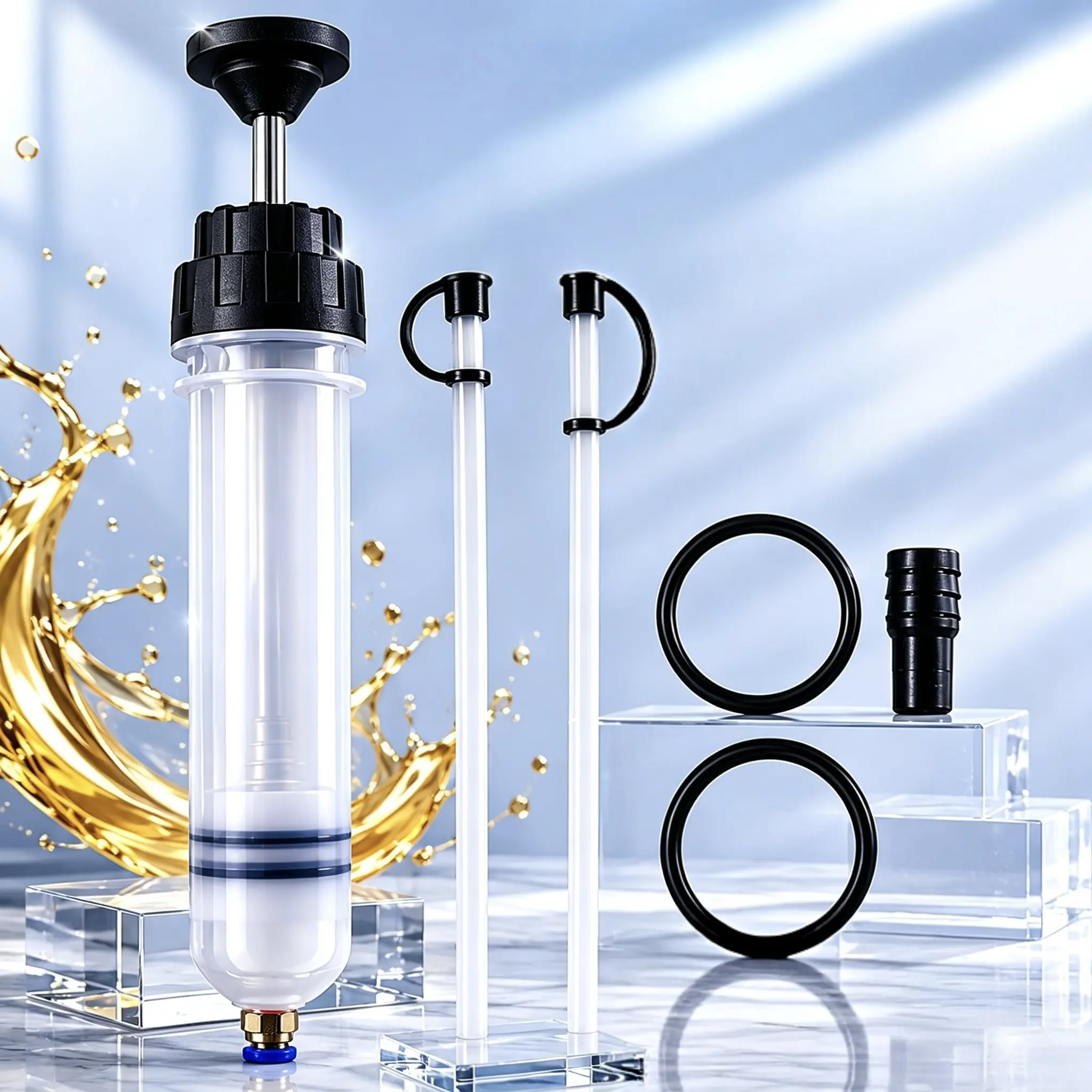 Fluid Extractor Syringe, Oil Change Syringe Pump for Car Fluid Transfer, Suction Pump for Brake Fluid Gear Oil