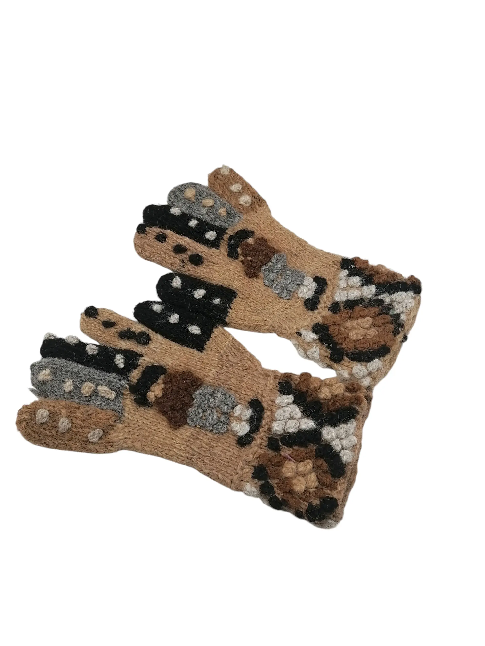Handmade Peruvian Winter Gloves, Knitted Wool