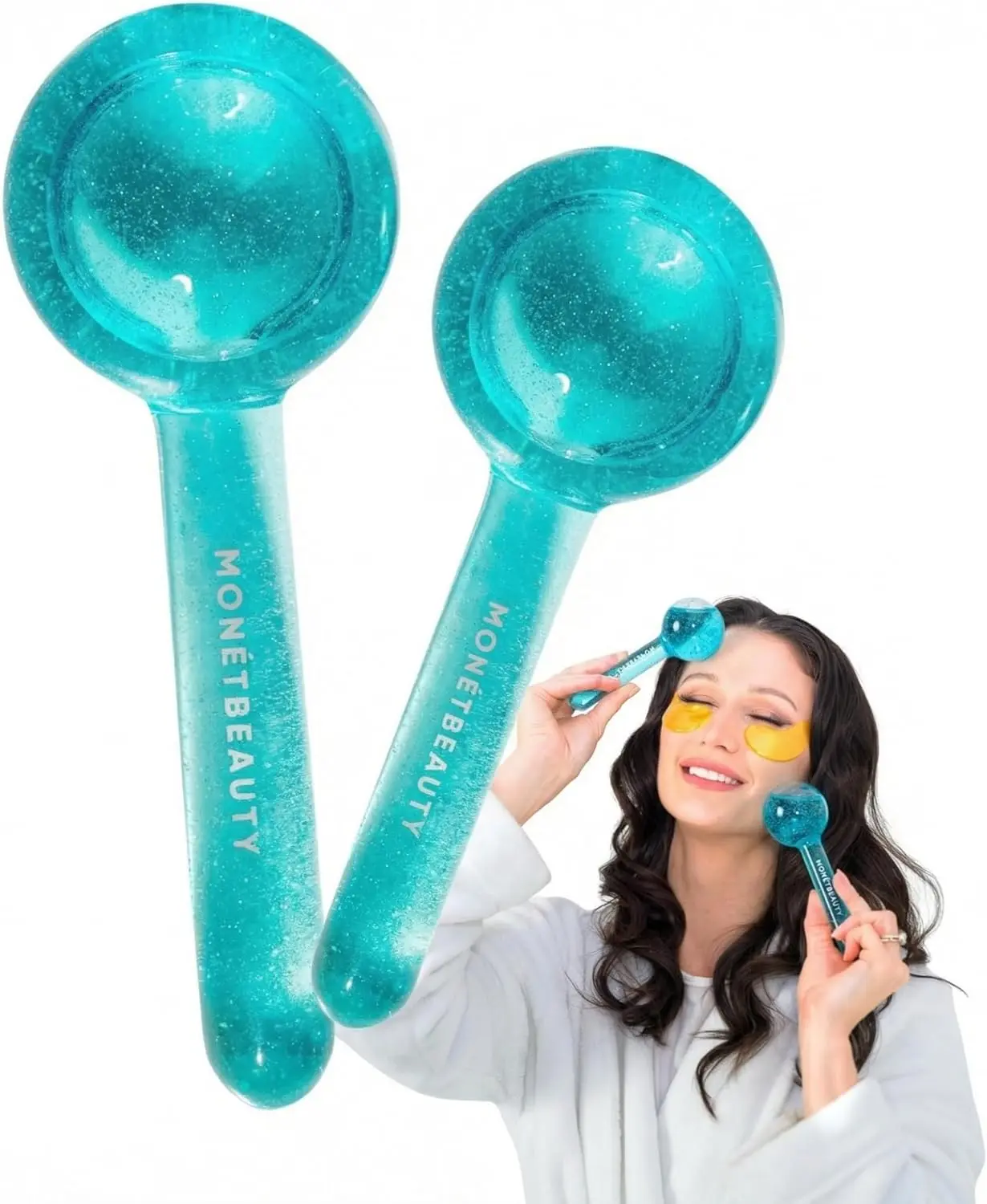 Glass Ice Globes for Face, 2-Pack, Freezer Safe and Highly Effective Facial Globes for Daily Beauty Routines, Face Roller to Tighten Skin, Reduce Puffiness, Enhance Circulation and Complexion