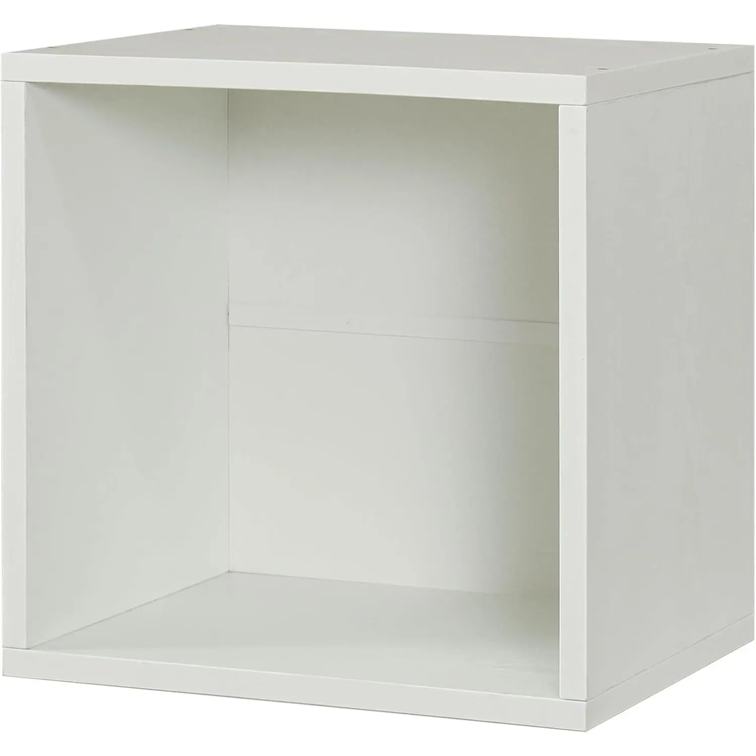 Smooth Hollow Wooden Cube Storage Organizer, Waterproof Stackable Rack for Books, Toys - Pure White-Washed Home Organizer Storage Holder, Racks