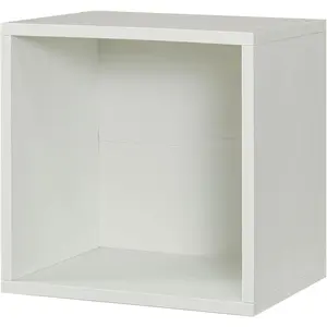 Magic DIY Cube Storage Organizer -Cube Storage Shelf -Wood Storage Cubes -Stackable Cubes Perfect for Books Clothes Toy(Pure White-Washed, General Cube)