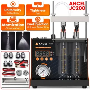 ANCEL JC200 2-Cylinder Injector Cleaner Tester Machine for Car & Motorcycles, Pressure Adjustment Built-in Air Pump 12V Auto Motocycle Tester Tools