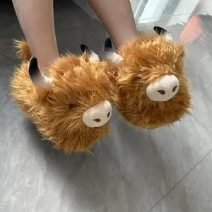Woman man Funny Croissant Slippers – Cute Cartoon Pastry Design, Fluffy Thick Plush Cozy Warm Slip-On Shoes, Fuzzy Warm Slippers, Soft Non-Slip Sole, Indoor Outdoor Winter Home Footwear, Comfy Bedroom House Shoes, Unique Holiday Gift