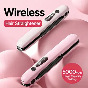 2026 New Mini Cordless Straightener - USB-C Rechargeable Flat Iron for Bangs, Short Hair & Quick Touch-Ups | Fast 30s Heat, Portable for Gym Bag, Office Desk, Travel & On-The-Go Styling plancha de cabello Hair curler