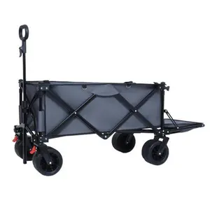 Heavy-Duty Foldable Wagon Cart with Extended Tailgate, Extra-Long Extender, 400LBS Capacity, Large All-Terrain Wheels for Beach Use