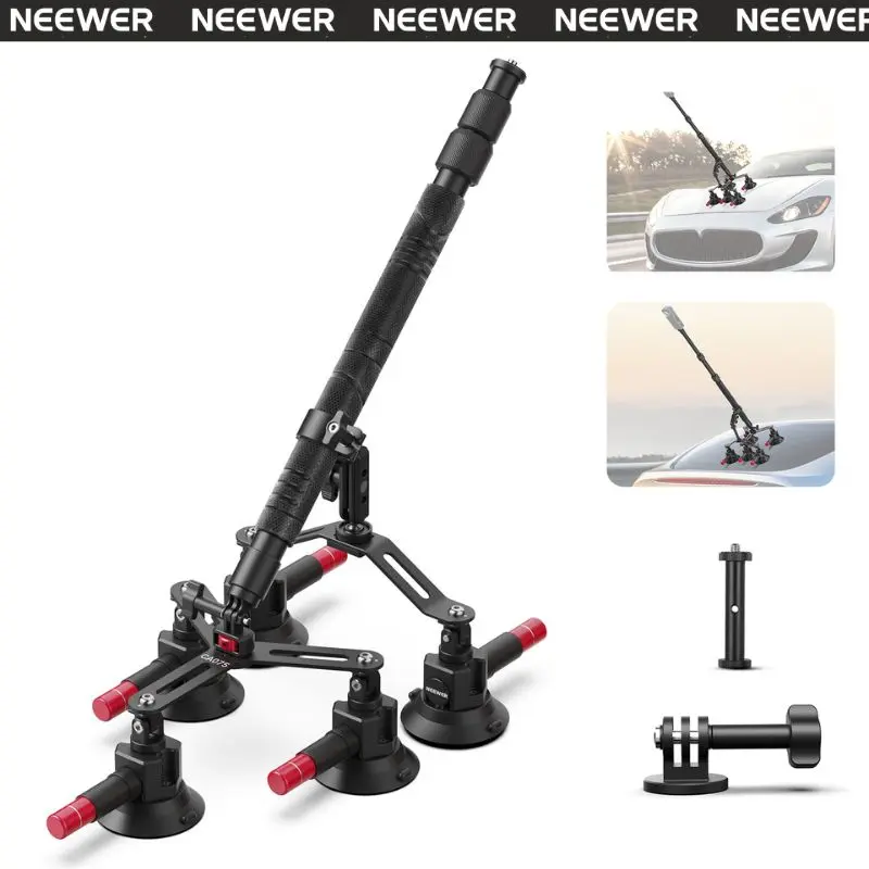 NEEWER CA075 2026 Upgrade 5-in-1 Suction Car Mount Kit, Windshield Suction Mount for GoPro, DJI Osmo   Action, Insta 360, for POV Driving, Filming & Content Creation,   Quick Release with Invisible Selfie Stick tiktokshopbacktoschool