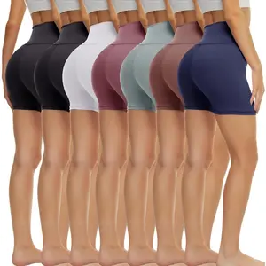 TNNZEET 7 Pack Biker Shorts for Women - 5''/8''/3'' High Waisted Workout Tummy Control Spandex Gym Shorts for Yoga Athletic