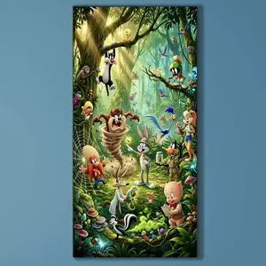 1 Piece, 5D, DIY, Round Diamond Painting Kit, Cartoon Characters, Tropical Jungle Mosaic, Diamond Art, Home Decoration, Best Gift for Friends and Family