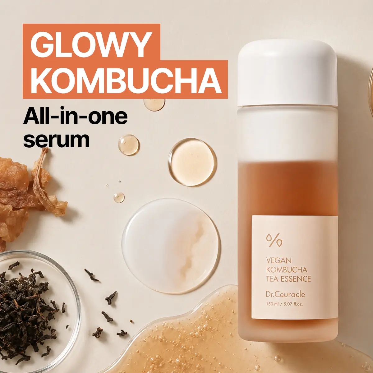 [Dr.Ceuracle] Vegan Kombucha Tea Essence 150ml, all-in-one serum, Korean Skin Care Contains Kombucha, Tea extract 78% Serums Skincare
