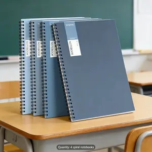 4-Pack A5 Spiral Notebooks Gradient Blue Series, Ideal for Students & Office Use, Durable Writing Notebook Set, Writing Stationery, Spiral Coil Notebook, Notebook for Work