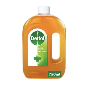 Dettol Antiseptic Disinfectant Liquid 750ml - Effective Disinfection Solution for Various Surfaces, Versatile Use, Cleanses Surfaces, Free from Harmful Bacteria and Viruses