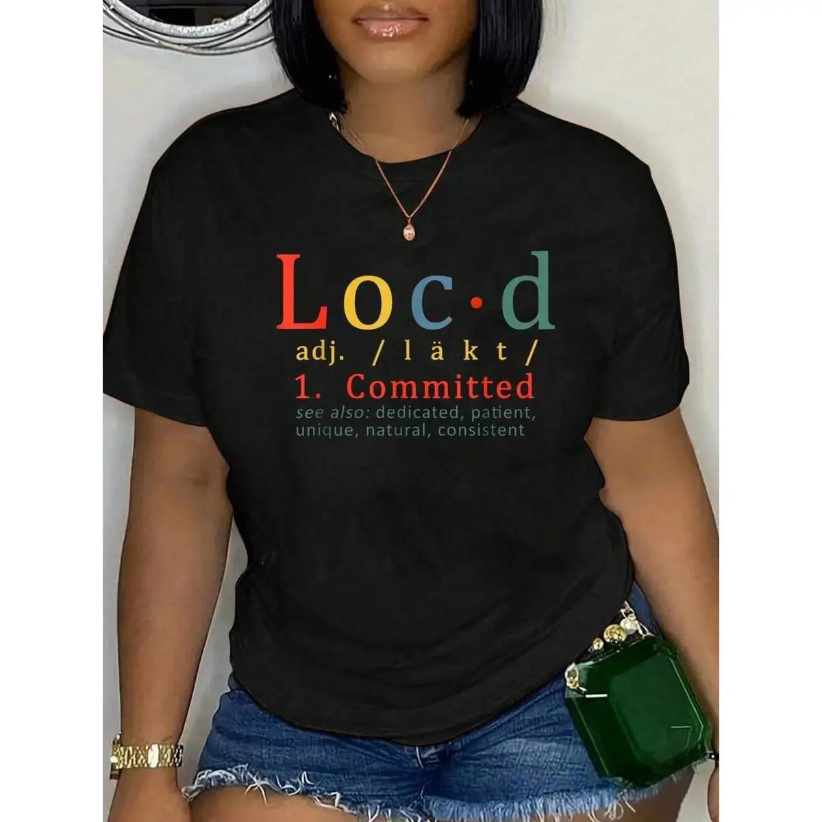 Unisex Cotton Loc'd Definition Funny Short-Sleeve T-Shirt, Soft Simple Fitness Sports Top, Classic Comfort Oversized Crew Neck Tee, Shortsleeve, Tshirt