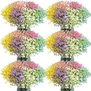 30 bunches of artificial baby's breath flowers, high-quality artificial flowers that feel like breathing for babies, realistic tactile flowers, suitable for indoor home decoration, offices, and hotels (flower pots not included).