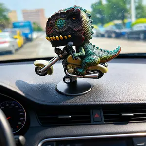1Pc Funny Drifting Dinosaur Car Dashboard Decoration, Unique Cute Auto Ornament with Rotating Auto-Reset Design, Ideal for Car Enthusiasts & Office Desktop Decor, Car Interior Decoration