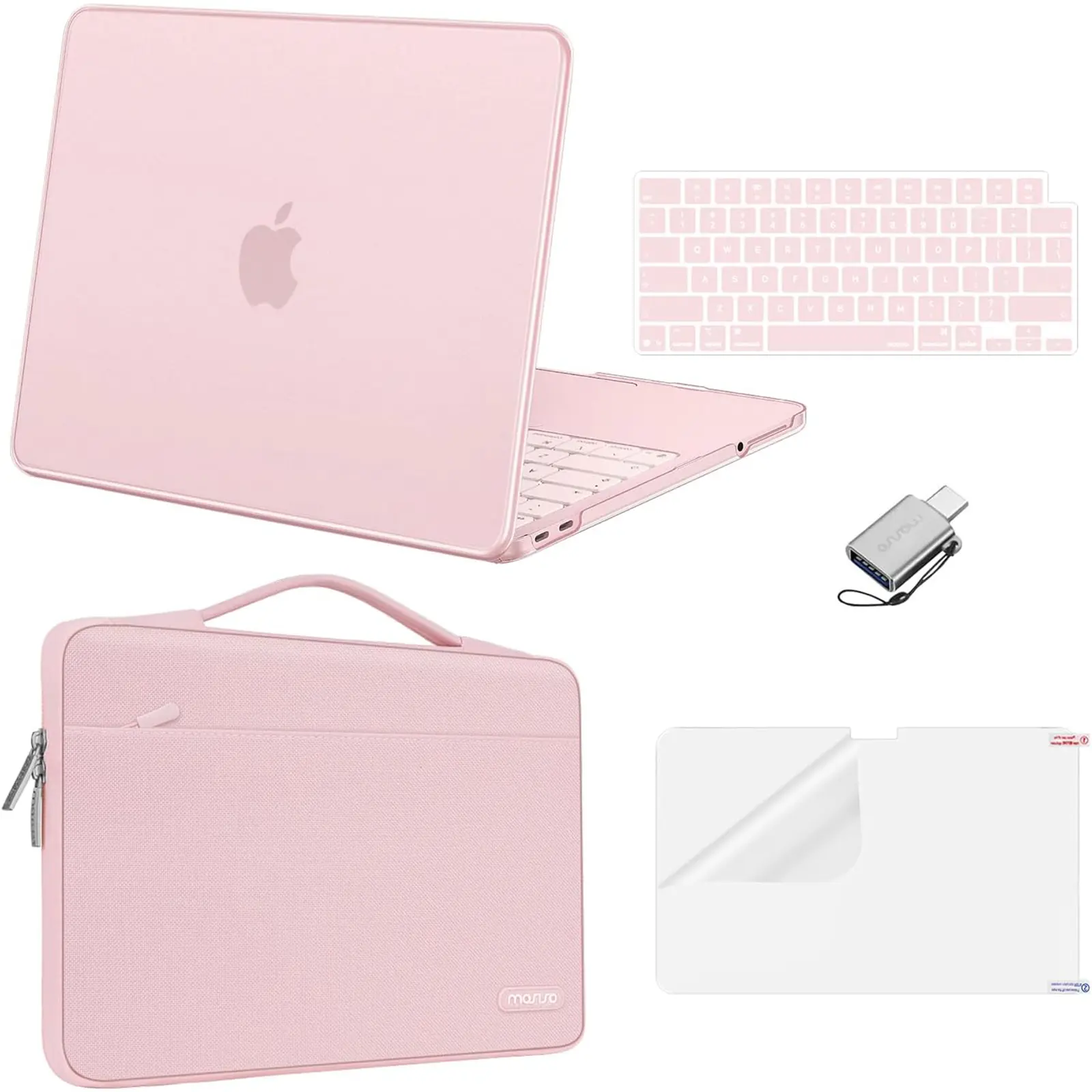 MOSISO Hard Shell Case Kit Compatible with MacBook Neo 13 inch 2026 A3404, Case Only Not Laptop, Protective Laptop Cover with Sleeve Bag, Keyboard Protector, Screen Film & Type-C Accessory for Work Travel Study, Screen Protector, Plastic