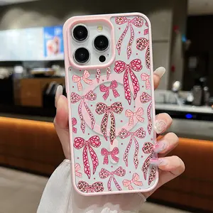 Leopard Bow Pattern Clear Magnetic Phone Case, Compatible with MagSafe Silicone Bumper Protective Cover For iPhone X 11 12 13 14 15 16 17 Air Pro Max Plus, can be given as a gift to friends or family