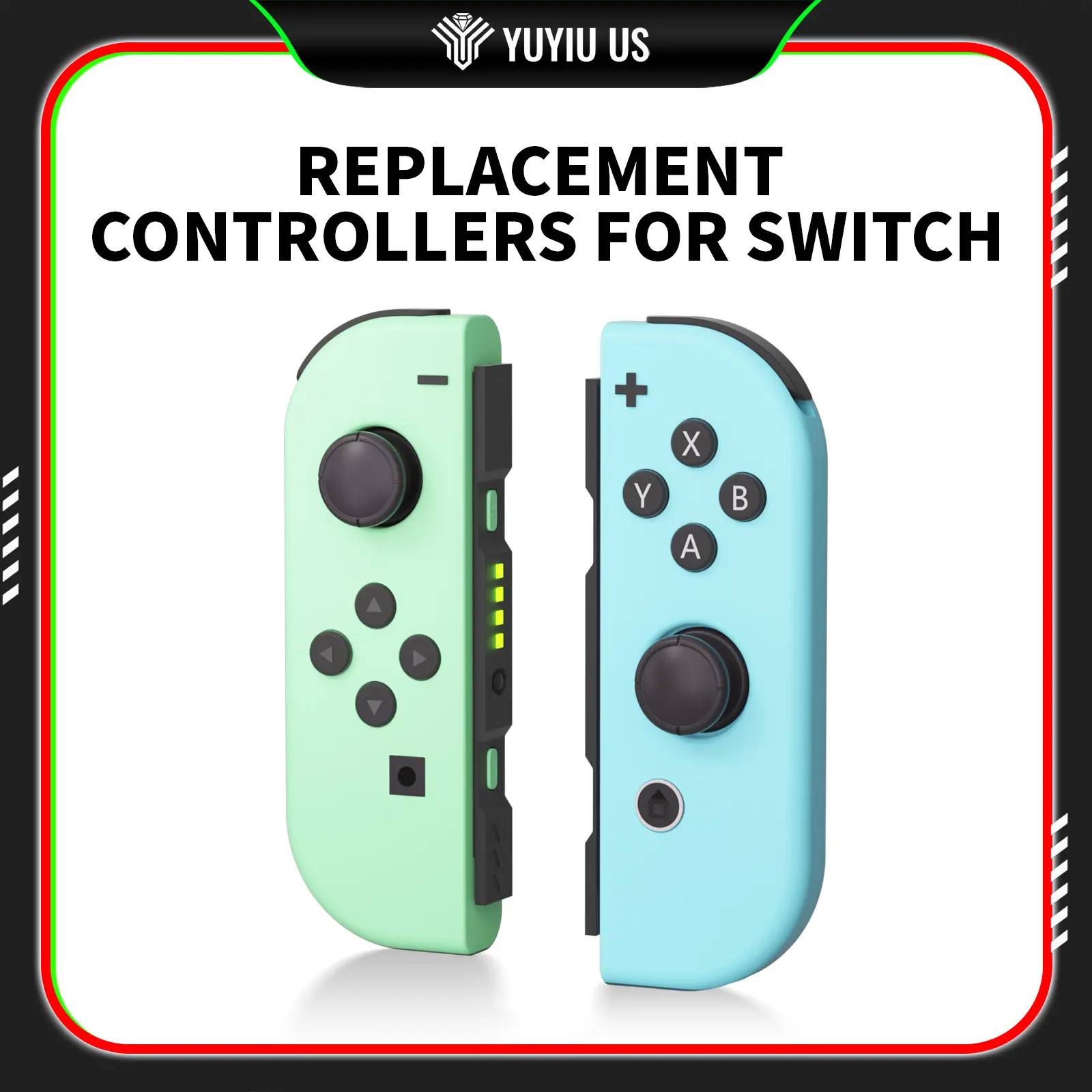 YUYIU Wireless Game Controller (L/R Joypad) Compatible with Switch/Switch OLED/Switch Lite/Switch 2, Bluetooth, Motion Control, Dual Vibration, Wake-Up Function, Left & Right Joy-Con Set