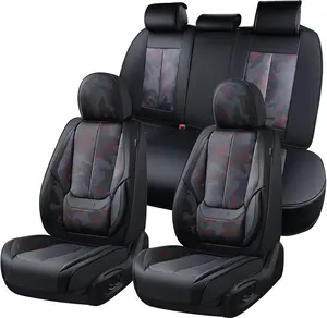 【Coverado】Full Coverage Leather Car Seat Covers Universal Fit for Most CarsSedans Trucks SUVs with Waterproof  Automotive Seat Cover Accessories[cover01gr/bk/bei5] full coverage seat covers ridstar guts seat cover PU Leather Sedan Seat Cover
