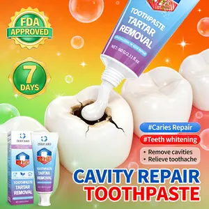 FDA-certified cavity repair toothpaste repairs cavities, fills holes, restores enamel, removes plaque, relieves toothache, gentle and non-irritating, and provides long-lasting cavity protection.