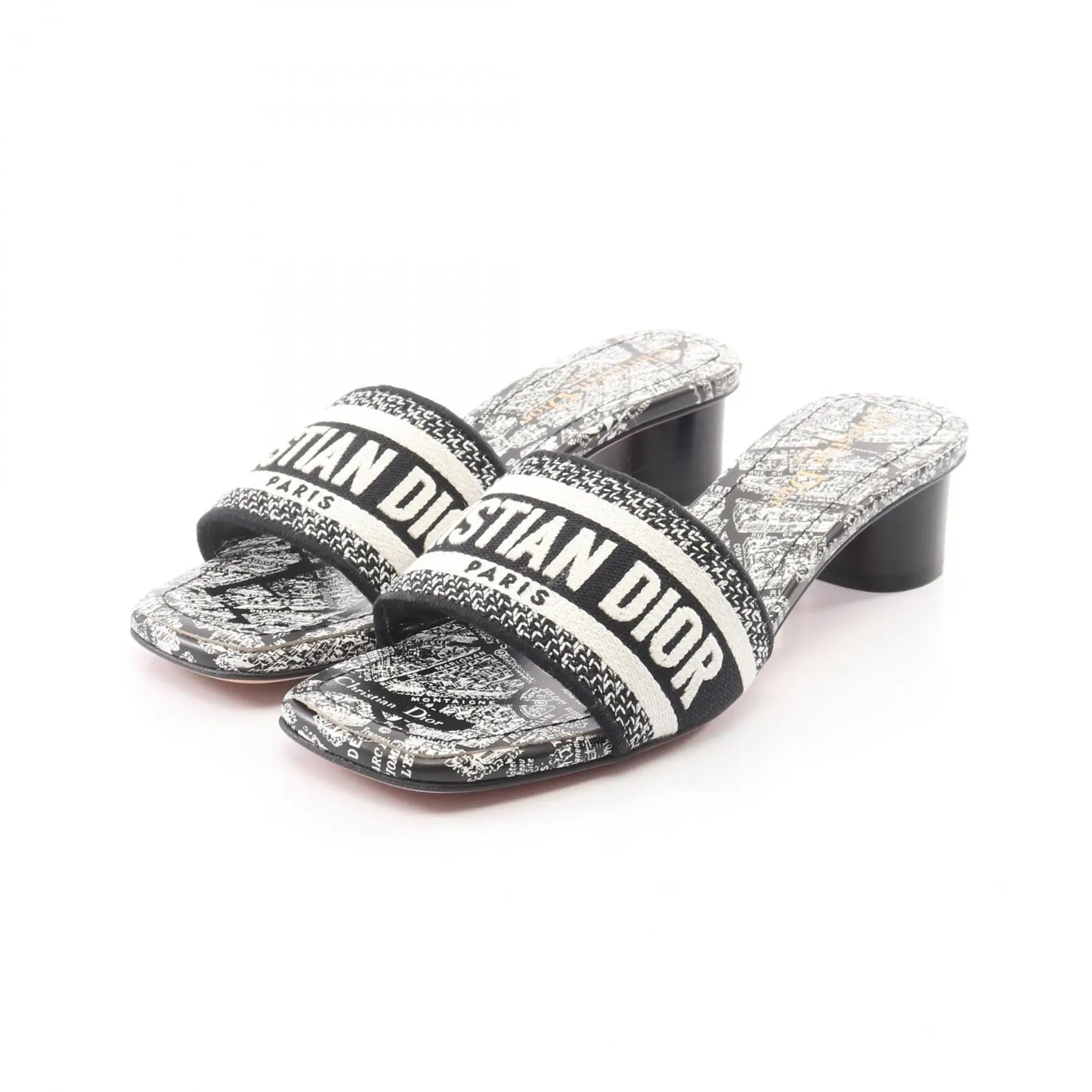 Pre-owned Dior Canvas Small Leather Goods Dway Sandals