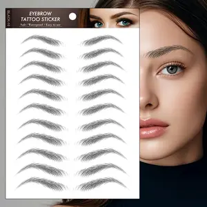 Eyebrow Stickers, Waterproof Long-Lasting Realistic Fake Eyebrows, Clear Root Design, One-Time Tattoo Stickers for Women