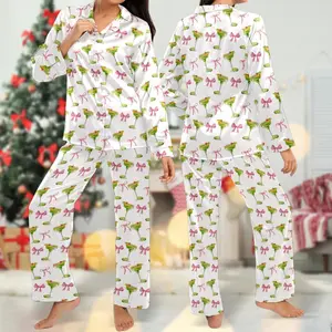 Margarita Long Pajamas Set,, Cocktail Pajamas, Bridesmaid Pajamas, Pink Bow Pajamas Coquette Pajamas, Girly Pajama, Tequila