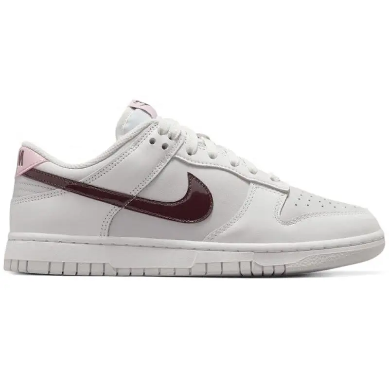 Nike Dunk Low White Plum Chalk Women's Sneakers – Classic Low-Top Lifestyle Shoes Featuring Premium Leather Upper, Clean White and Plum Chalk Colorway, Comfortable Cushioning, Durable Rubber Outsole, Iconic Nike Swoosh Branding, Retro Basketball-Inspired