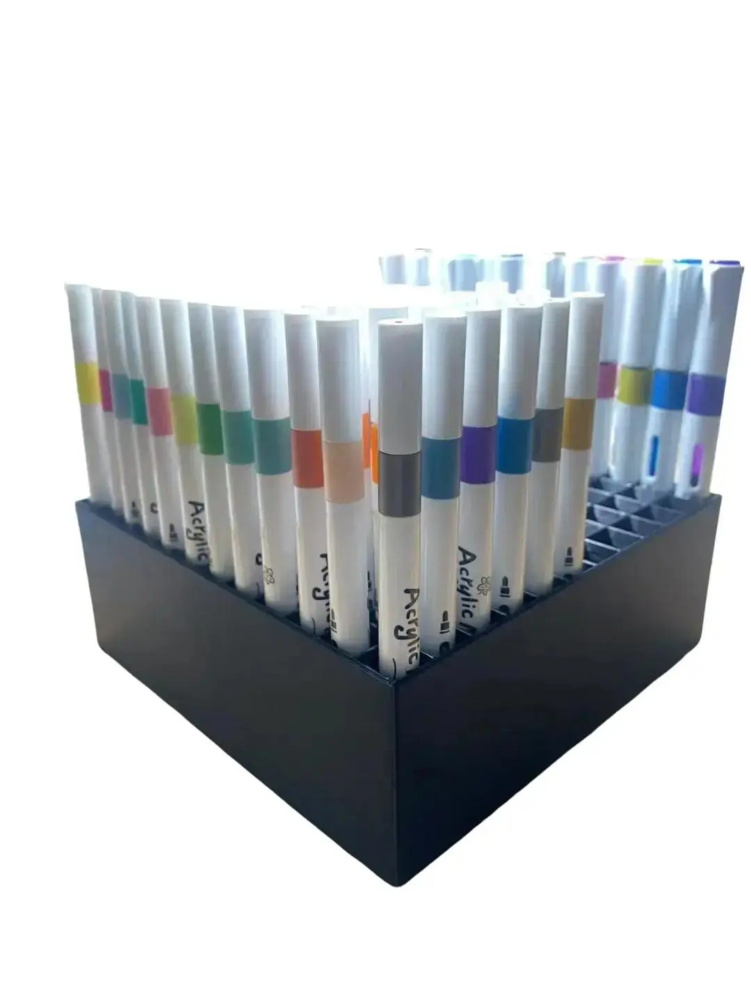Organizer Storage Marker Holder (1 Pack) – 120-Slot Desk Art Supply Rack with Removable Dividers for Colored Pencils, Paint Brushes (13.39x6.89x5.12in)