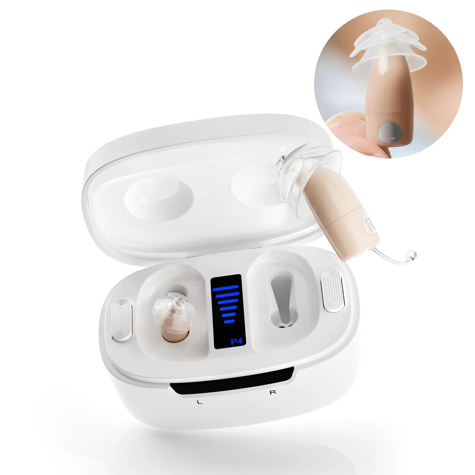 Ceretone CoreOne Pro OTC Hearing Aids for Seniors Rechargeable with Intelligent Noise Reduction, Adults Hearing Amplifiers for Hearing Loss, Hearing Amplifiers with Magnetic Charging Case Healthcare Beige tiktokshopbacktoschool